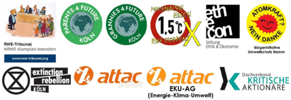 Auf dem Bild sind die Logos von Organisationen die zu der Mahnwache aufrufen zu sehen.