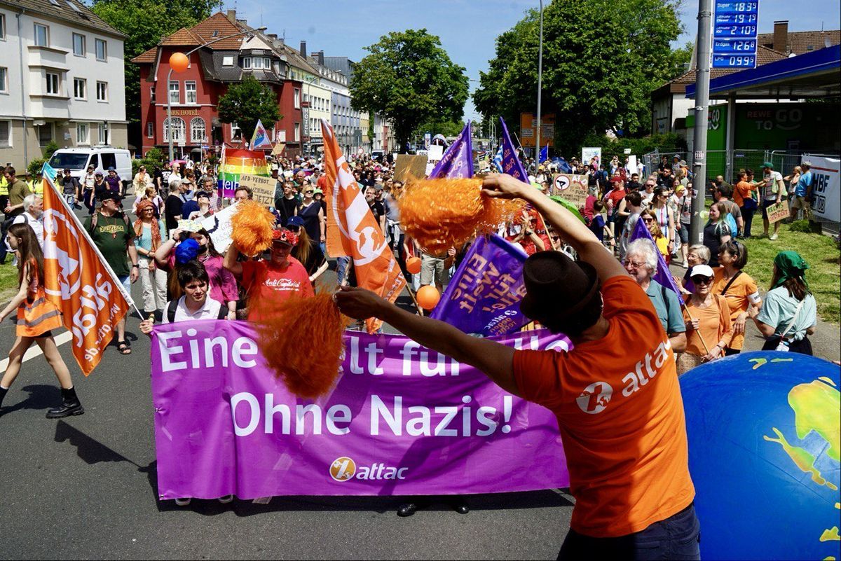 Attac-Block bei der Demo