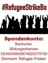Logo und Spendenkonto des Refugee Strike in Bochum
